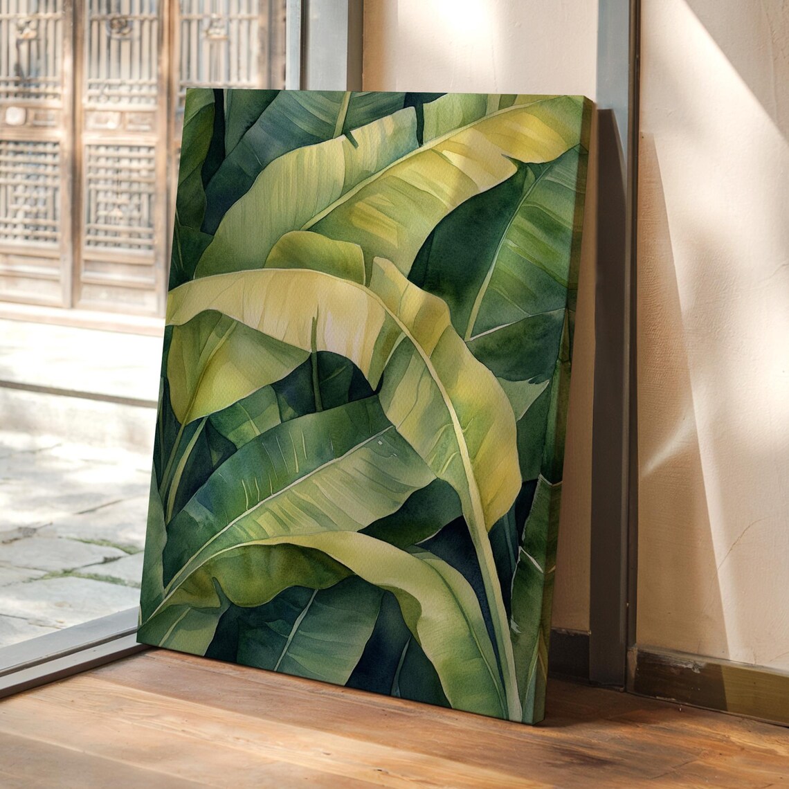 Lush Banana Leaf Watercolor Tropical Botanical Art Print - Image 5