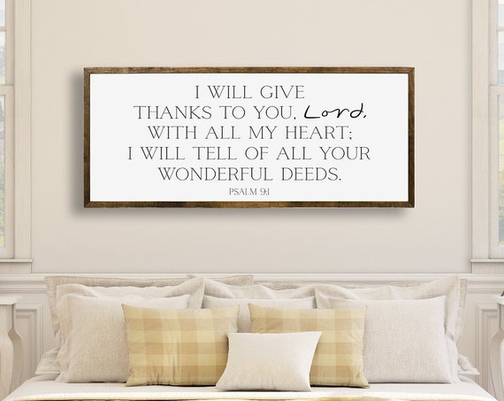 I Will Give Thanks To You Lord Psalm 91 Wood Sign Christian Signs Bible Verse Signs Trust In The Lord Sign Christian Sign Decor