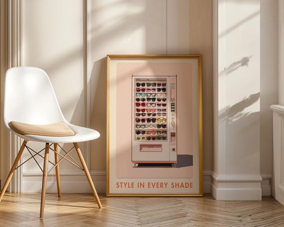 Retro Sunglasses Wall Art Girl Power Fashion Print