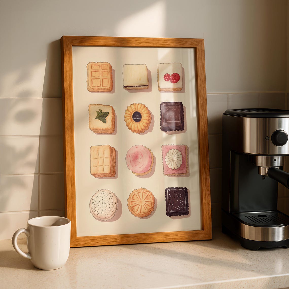 Biscuits Kitchen Art Print Retro Food Illustration