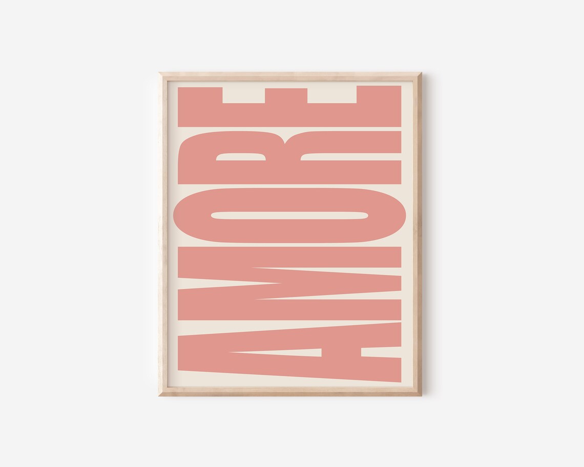 Retro Amore Typography Poster, Italian Love Print - Image 2