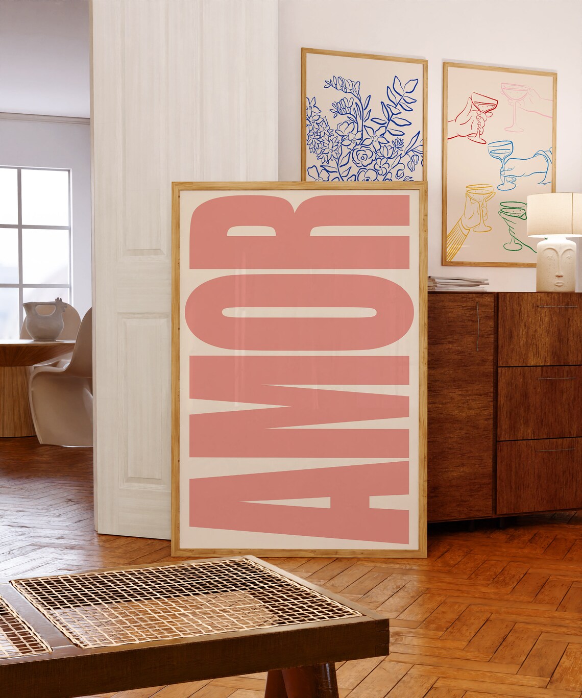 Amor Typography Poster, Retro Spanish Love Art - Image 2