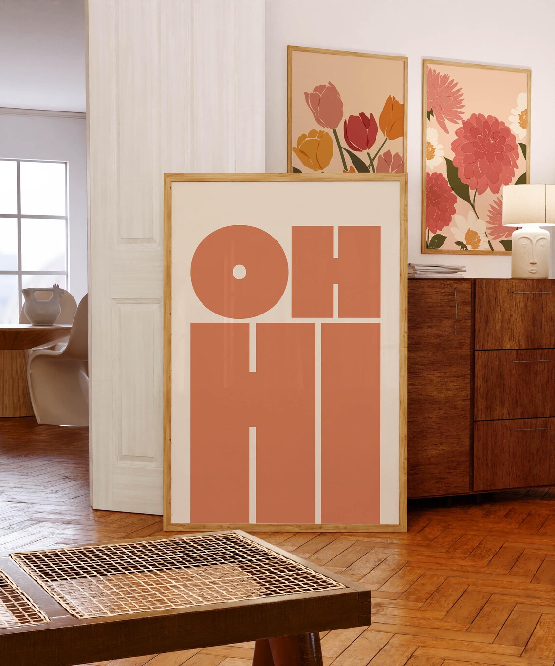 Oh Hi Print, Modern Typography Poster