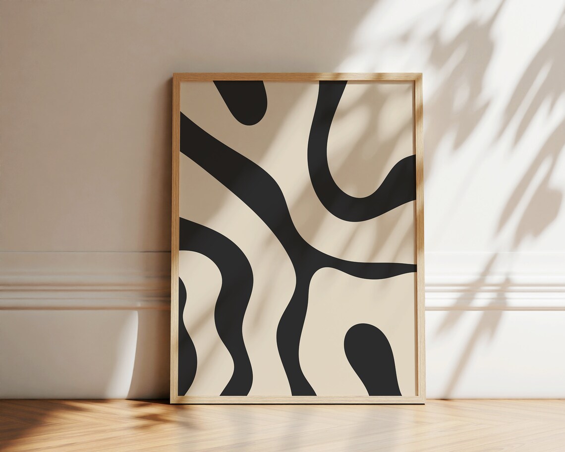 Japandi Neutral Abstract Wall Art Print, Minimalist - Image 2