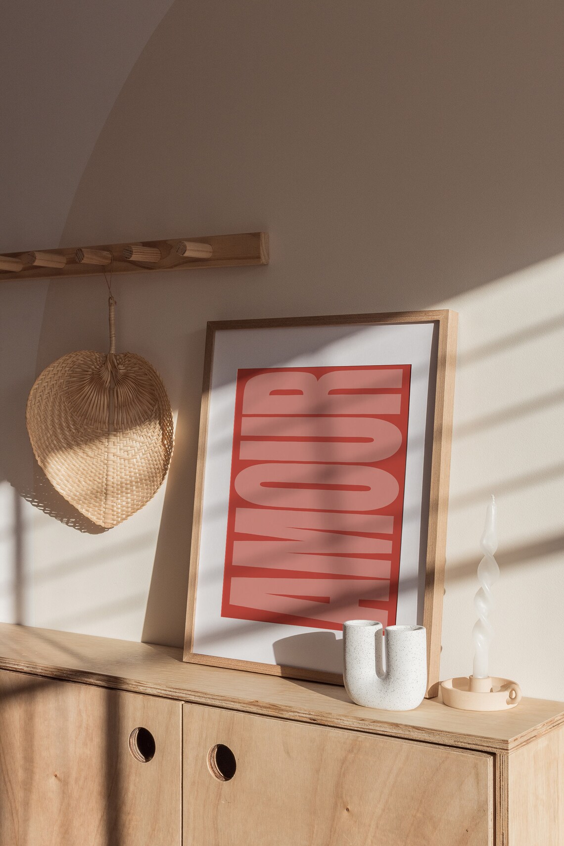 Amour French Love Word Bold Red Typography Modern Trendy Poster - Image 2