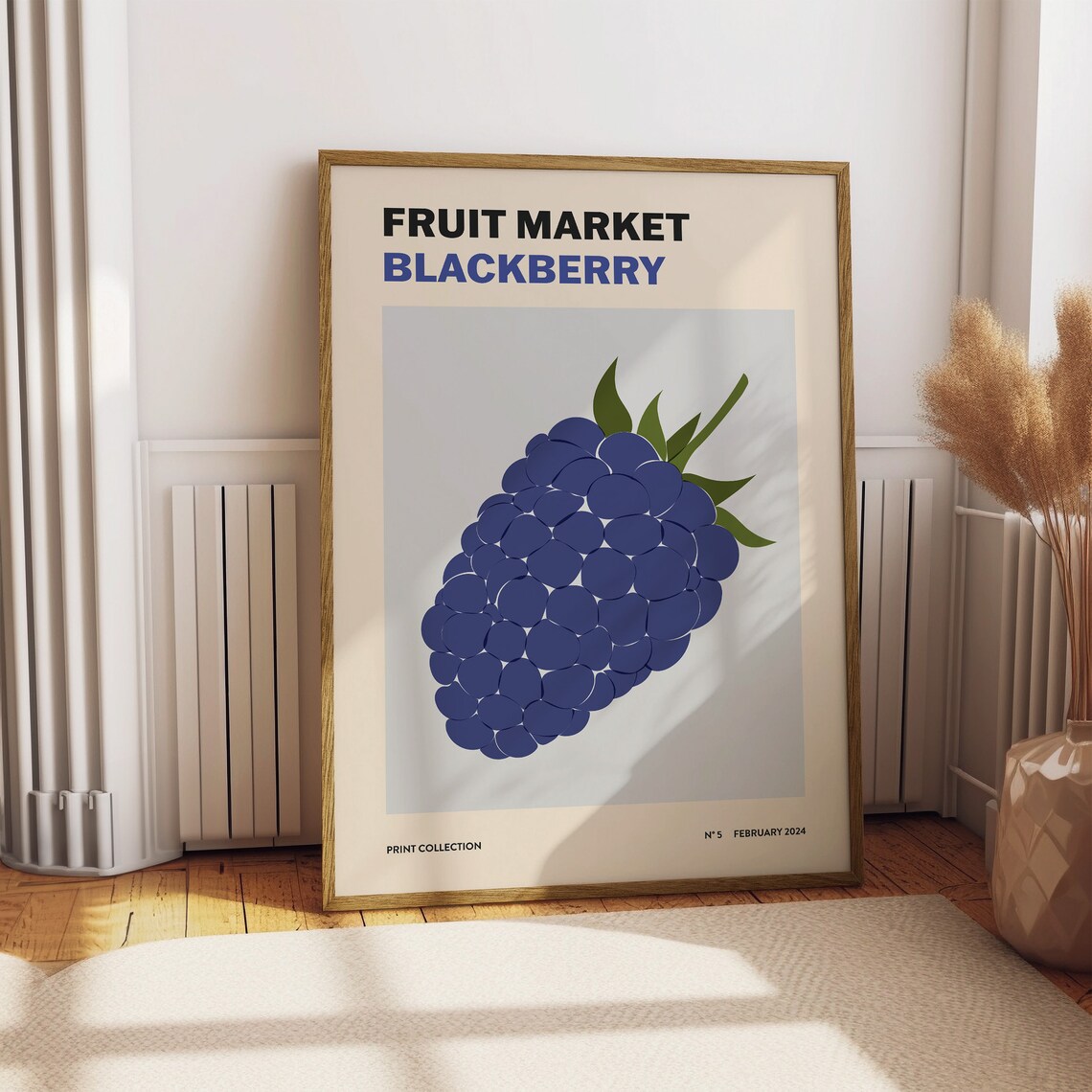 Blackberry Fruit Market Abstract Poster, Kitchen Art - Image 3