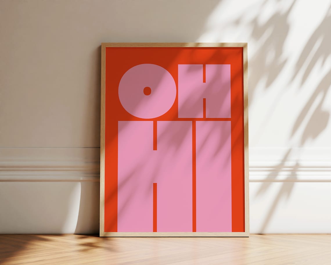 Oh Hi Modern Typography Poster, Bold Type Art Print