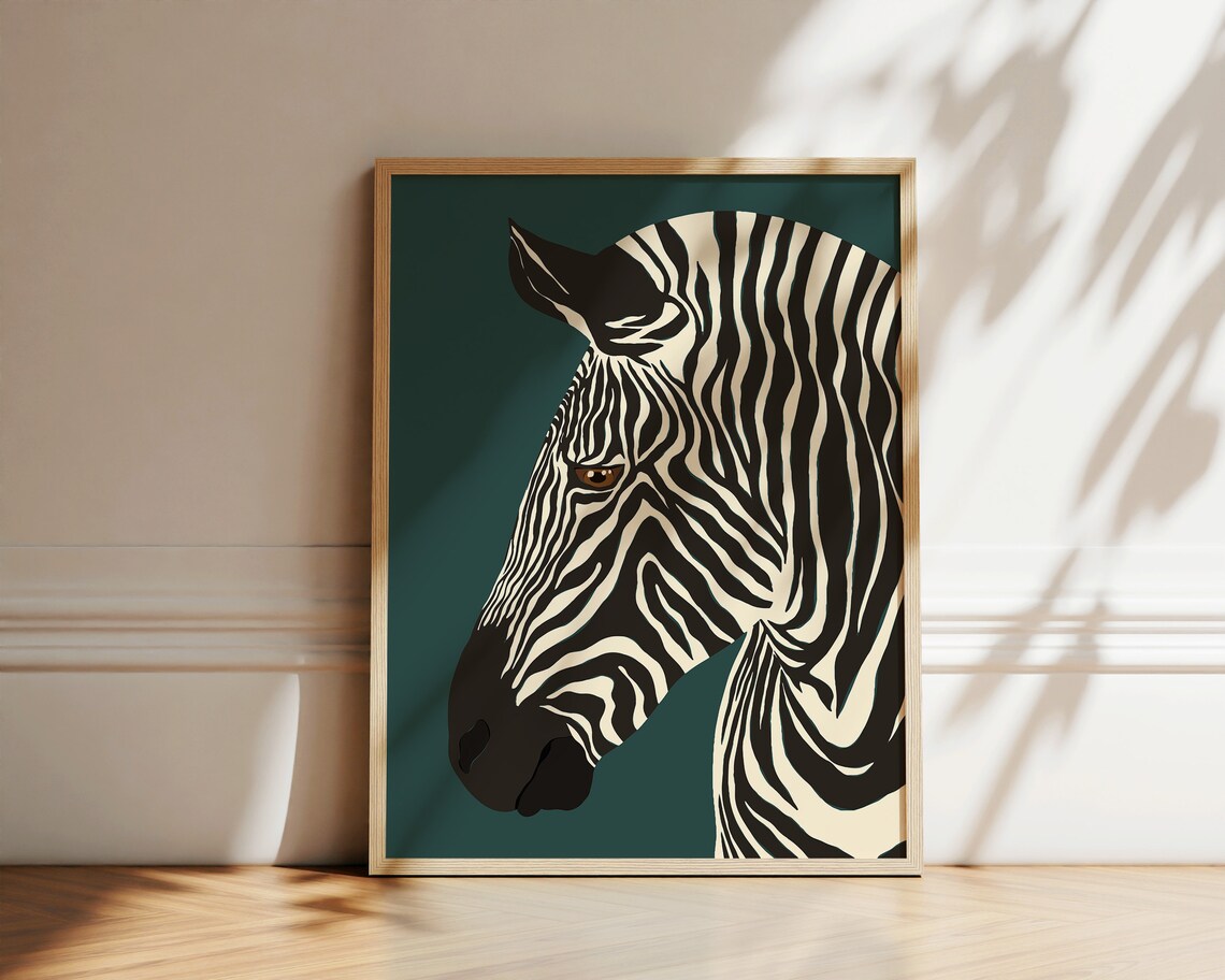 Zebra Jungle Safari Modern Boho Art Print