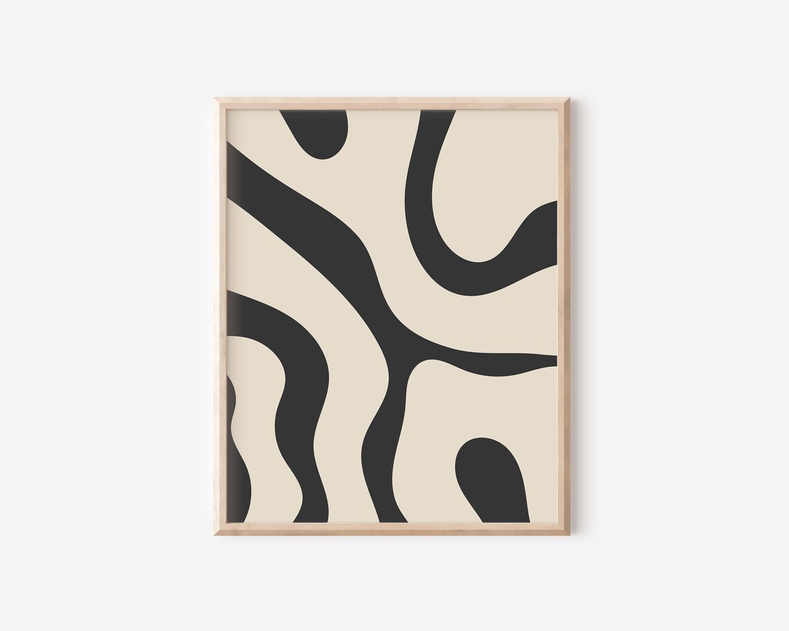 Japandi Neutral Abstract Wall Art Print, Minimalist