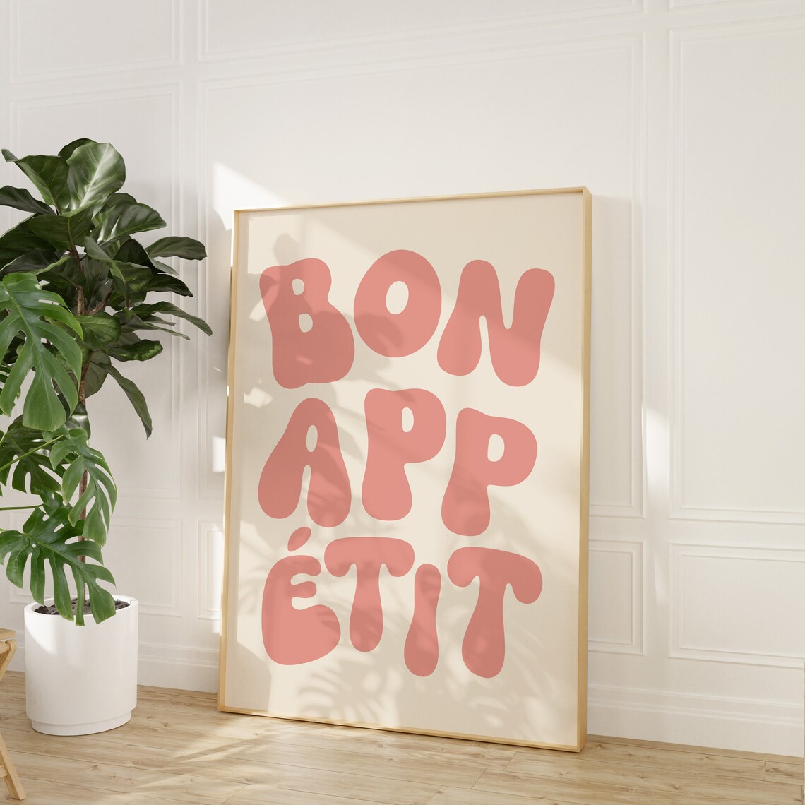 Bon Appetit Typography Poster, French Kitchen Art Print - Image 2