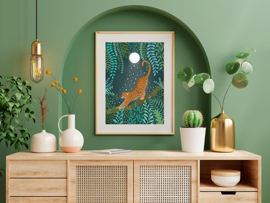 Leopard Painting Animal Art Print, Jungle Illustration - Image 3