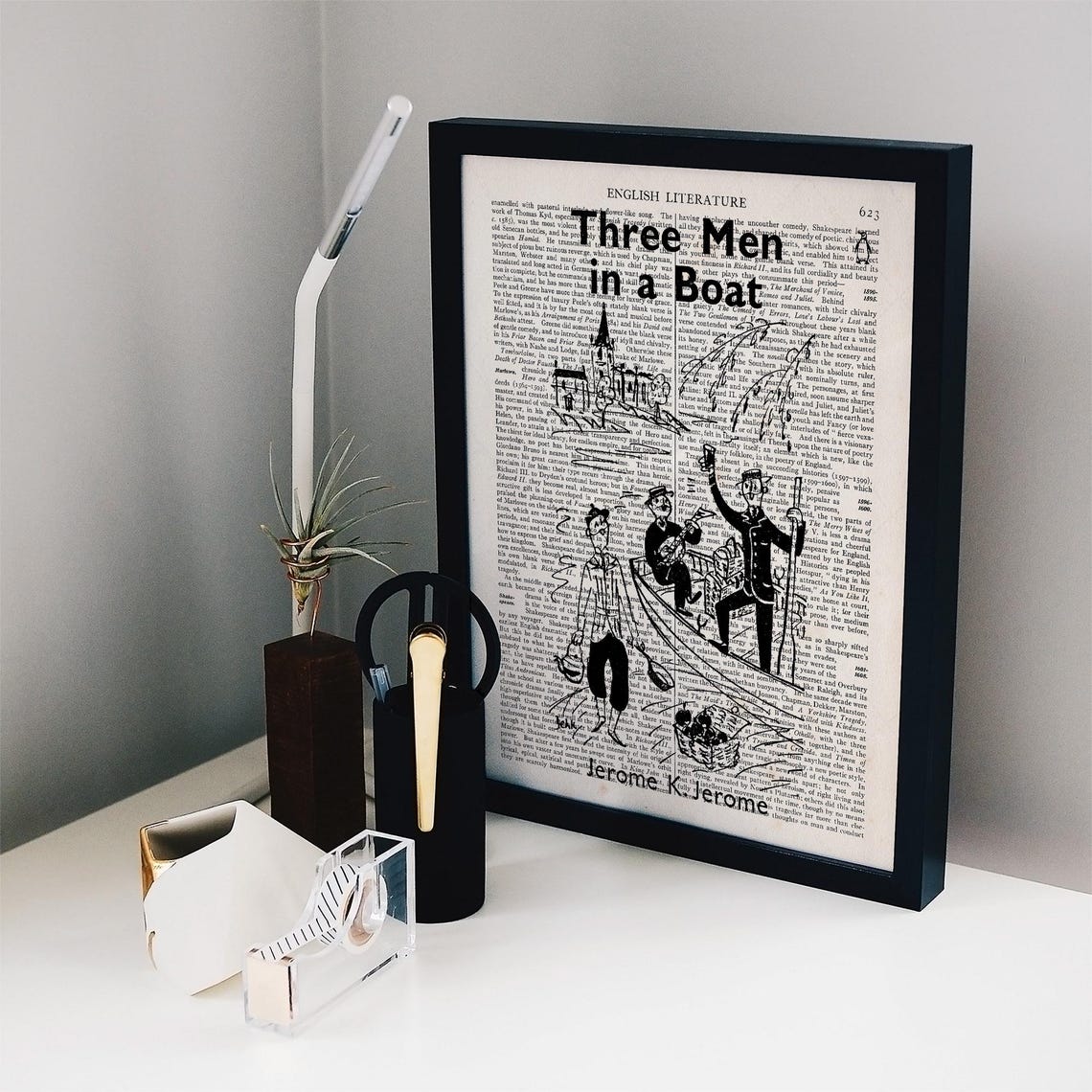 Jerome K Jerome Three Men In A Boat Vintage Book Page Art Print Poster - Image 2
