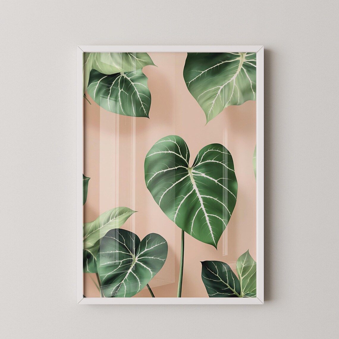 Green Anthurium Leaf Print Moody Tropical Home Decor