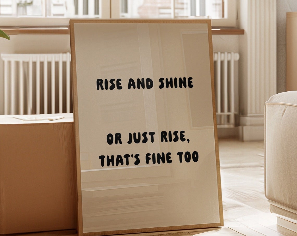 Rise and Shine Funny Morning Quote Typography Poster for Kitchen - Image 4