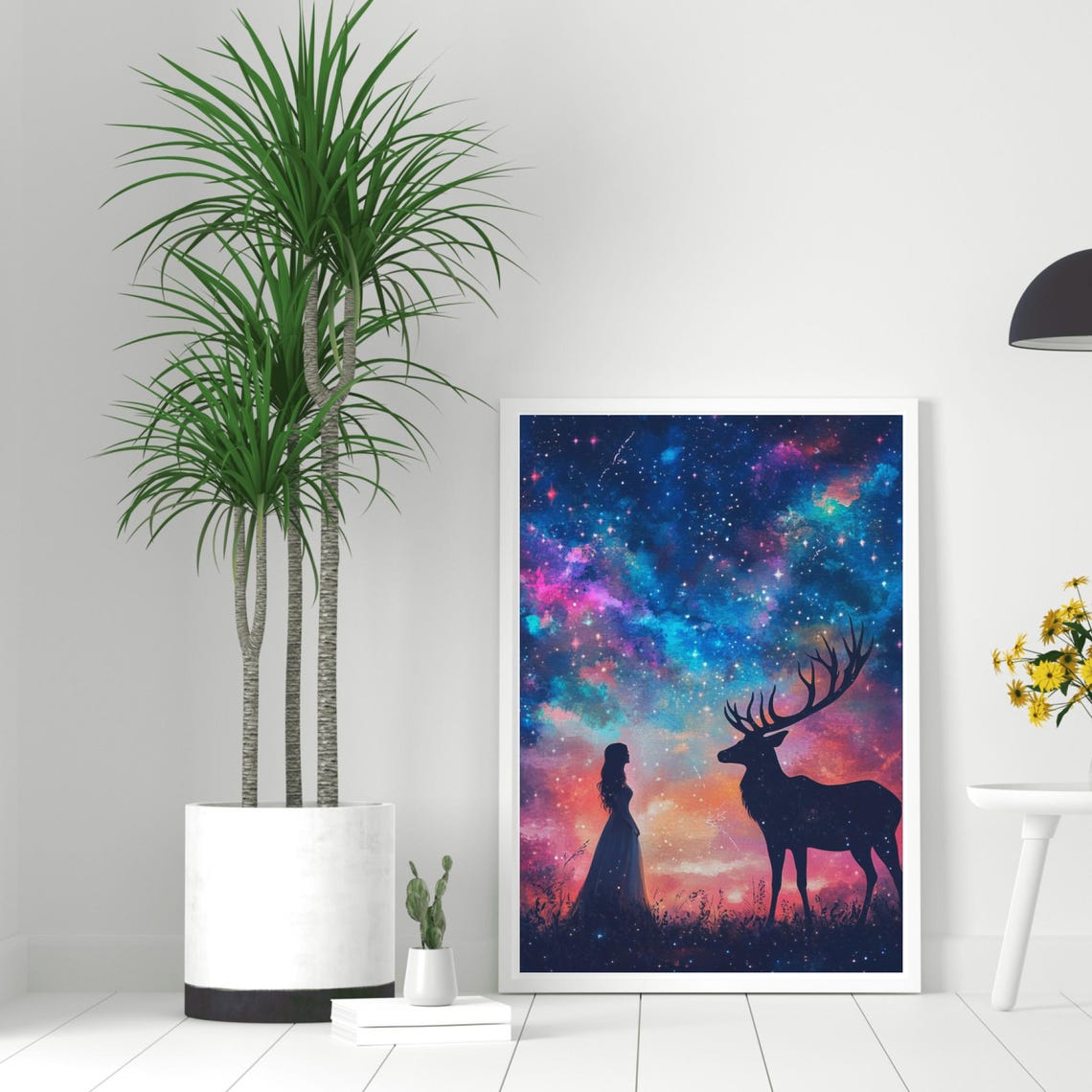Enchanted Nightfall Deer Art Print - Image 2