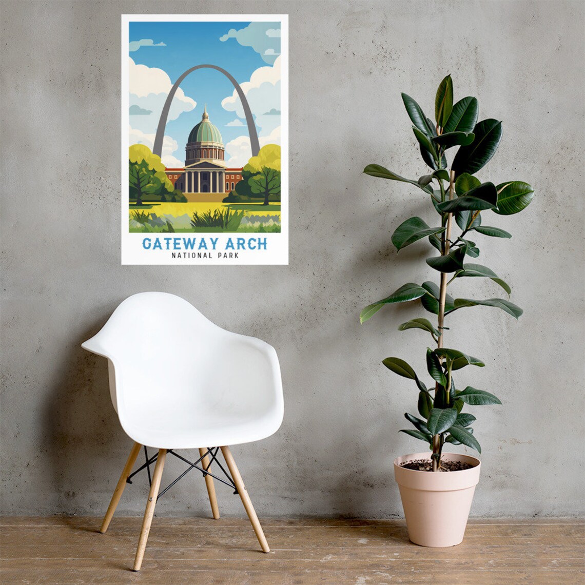Gateway Arch National Park St Louis Arch Landmark Vintage Travel Poster - Image 2
