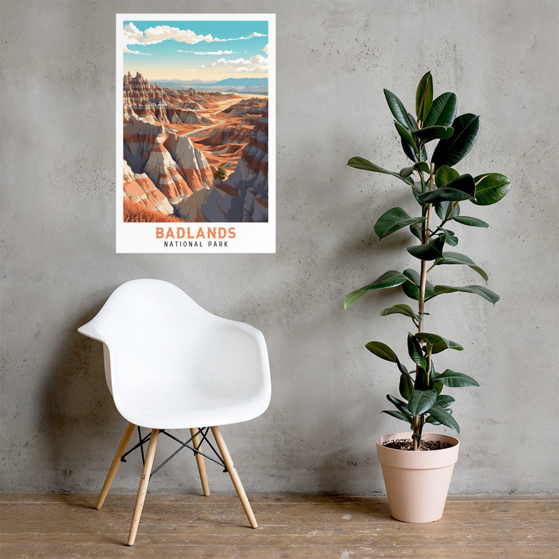 Badlands National Park Striped Spires Prairie Vintage Poster - Image 2