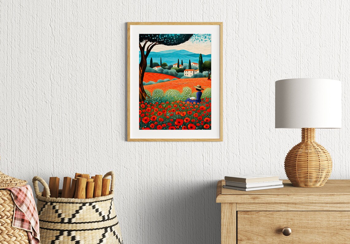 Poppies Floral Art, Botanical Wall Art Print - Image 2