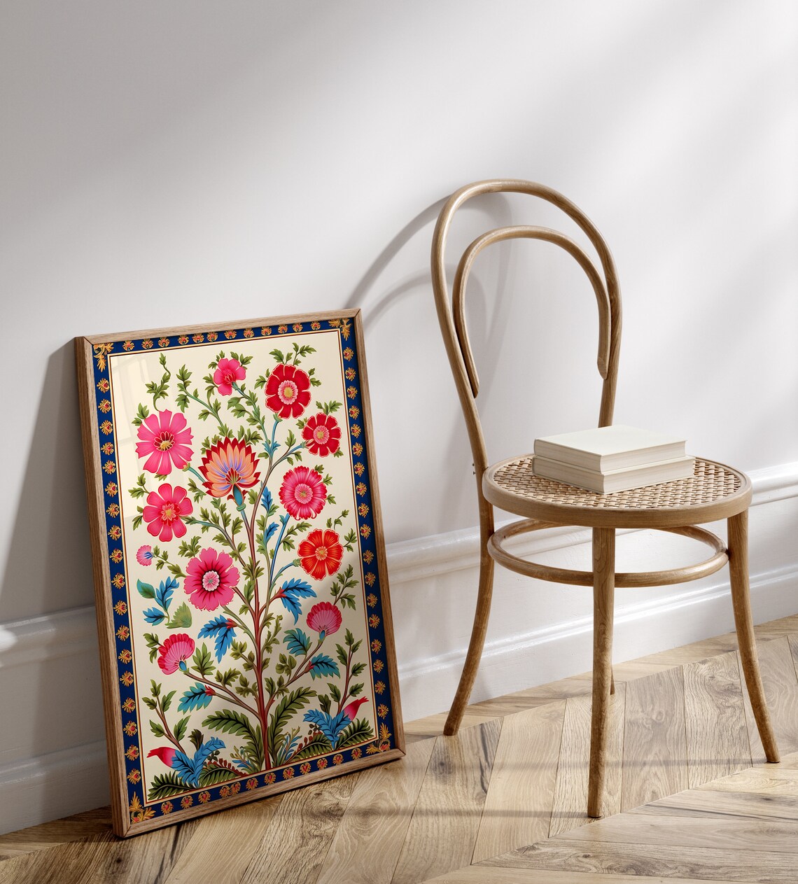 Indian Folk Art Floral Prints, Vintage Pichwai Art Print - Image 3