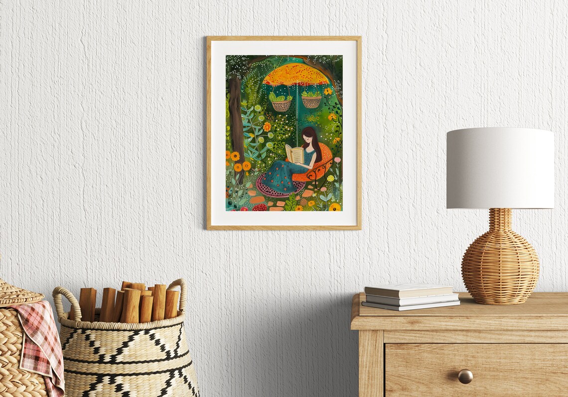 Cosy Library Book Decor, Bookworm Wall Art Print - Image 2