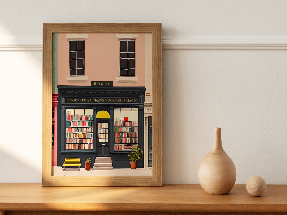 New York Bookshop Illustration, Reading Art Print - Image 2