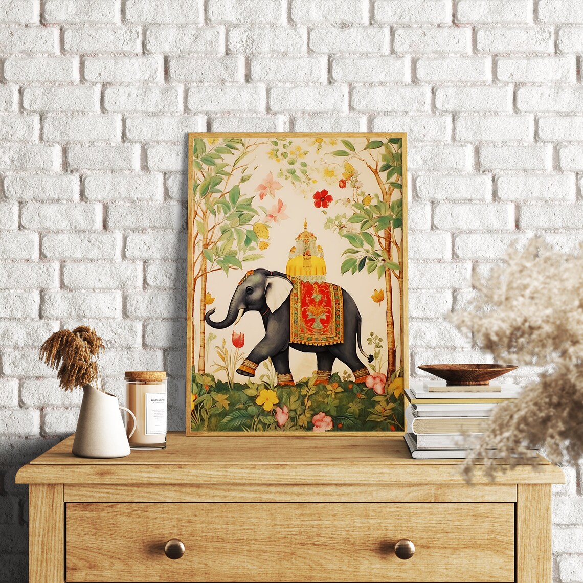 Indian Vintage Palace Elephant Art Print - Image 2