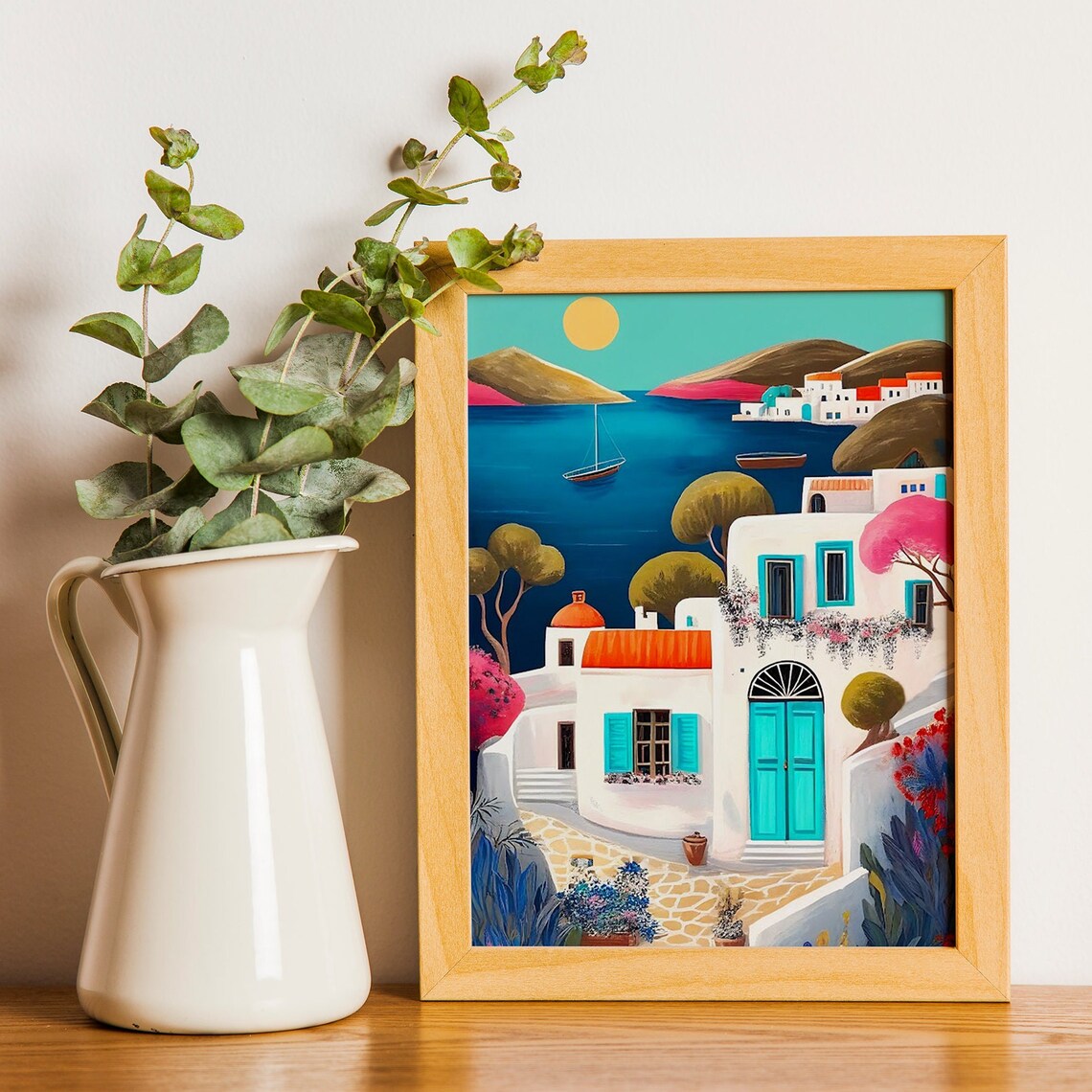 Paros Greece Travel Poster, Greek Cityscape Art Print - Image 3