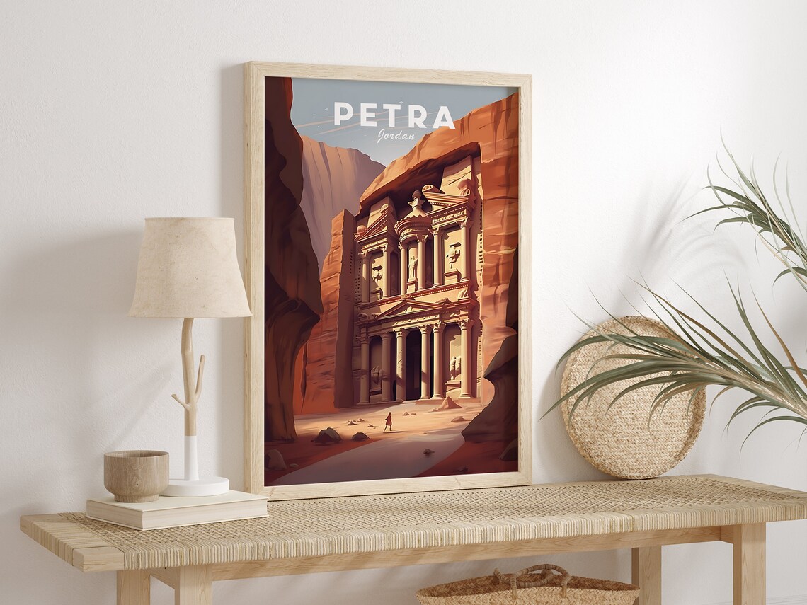 Petra Unesco Travel Poster, Petra Travel Art Print - Image 2