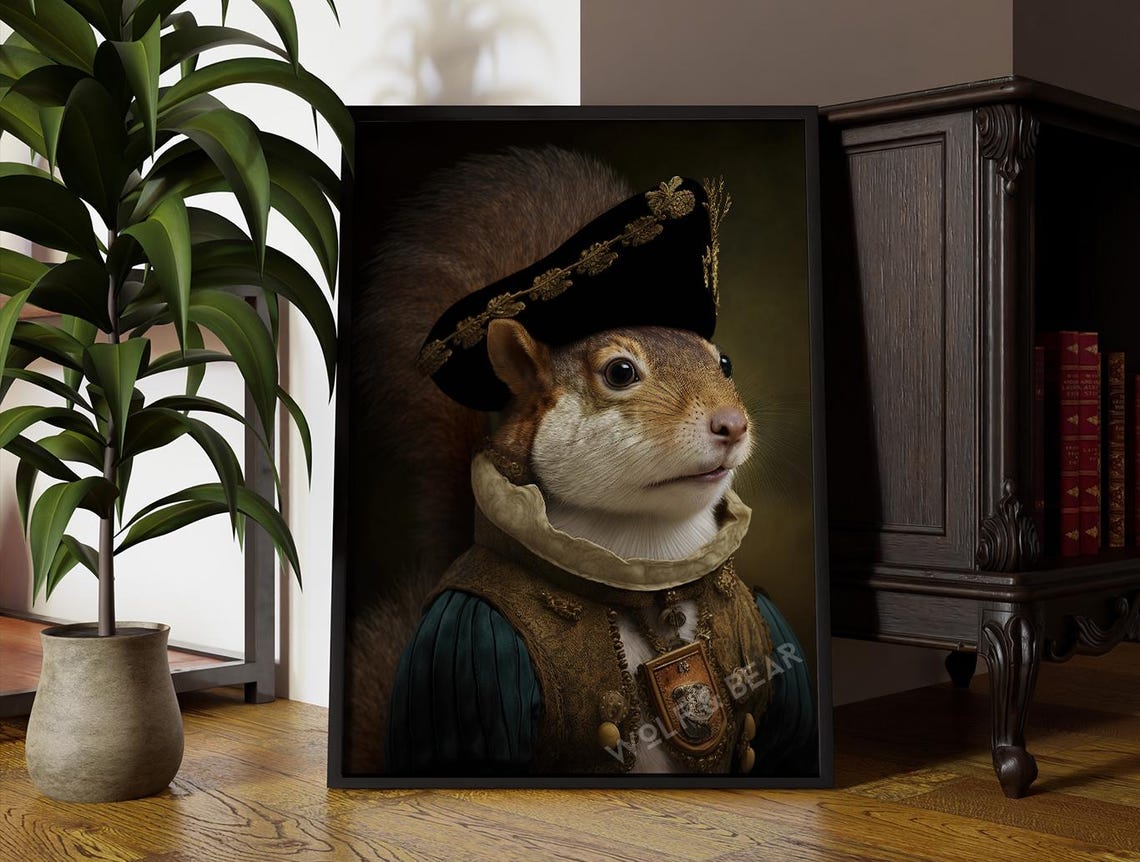 Royal Squirrel Portrait Art Print