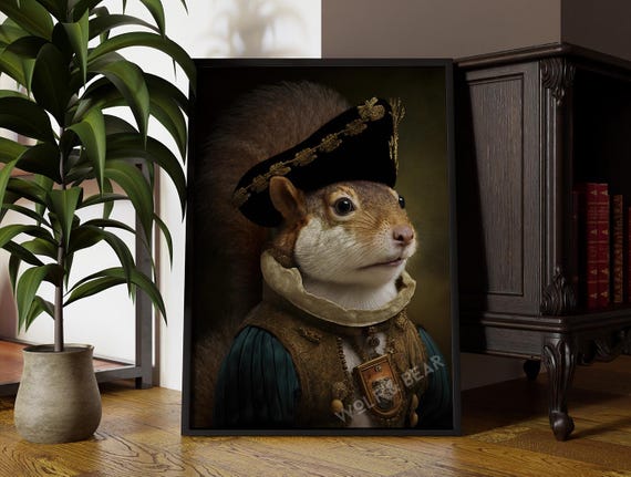 Royal Squirrel Portrait Art Print