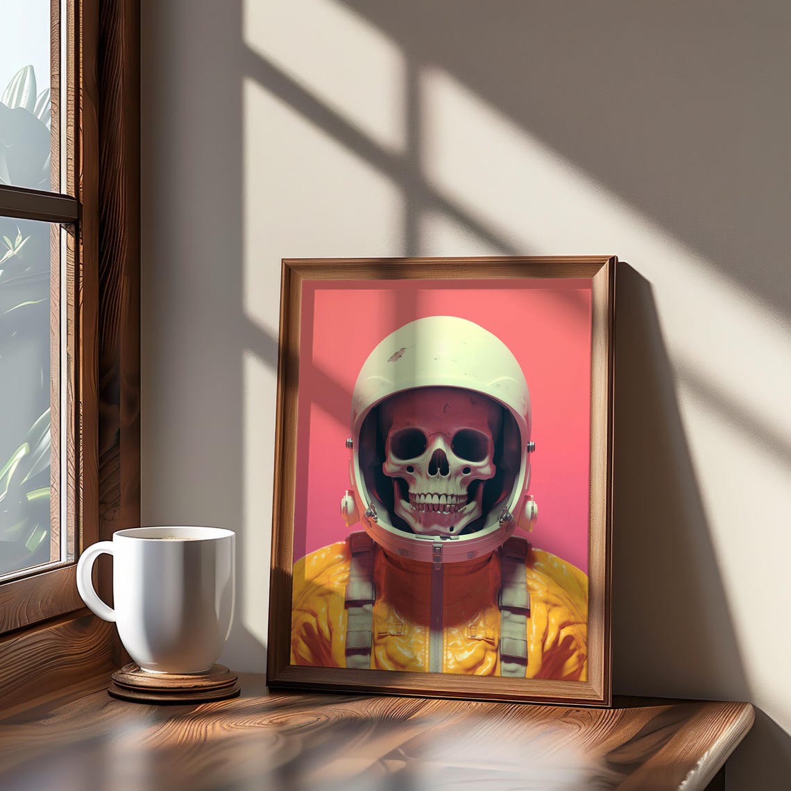 Retrofuturism Space Suit Skeleton 3d Render Synthwave Illustration Neon Cool Tones Cinematic Glow Effects