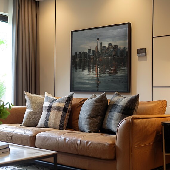 Impressionistic Brutalist Cityscape Art Warm Tones Poster Gritty Cinematic Feel Urban Wall Decor Modern Architecture Artwork
