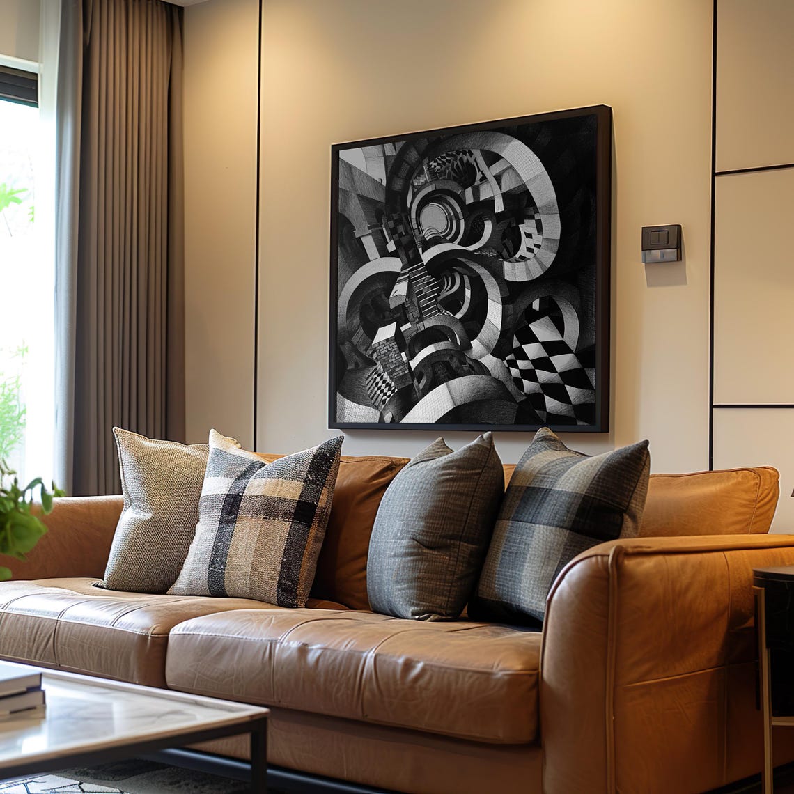 Escher Style Impossible Staircase Optical Illusion Art Decor Poster