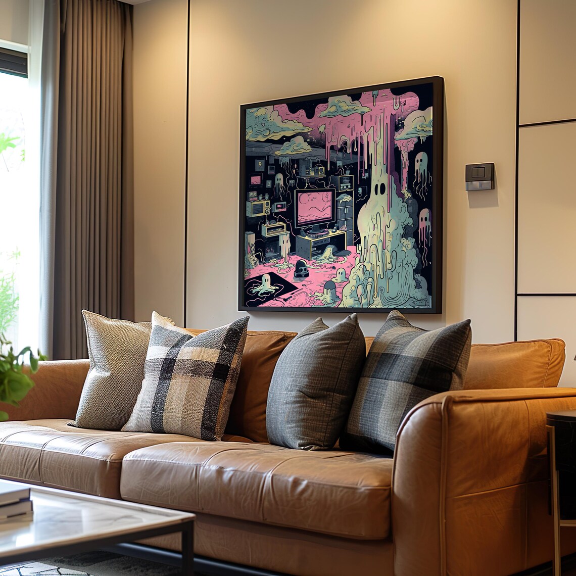 Psychedelic Maximalist Living Room Retro Poster