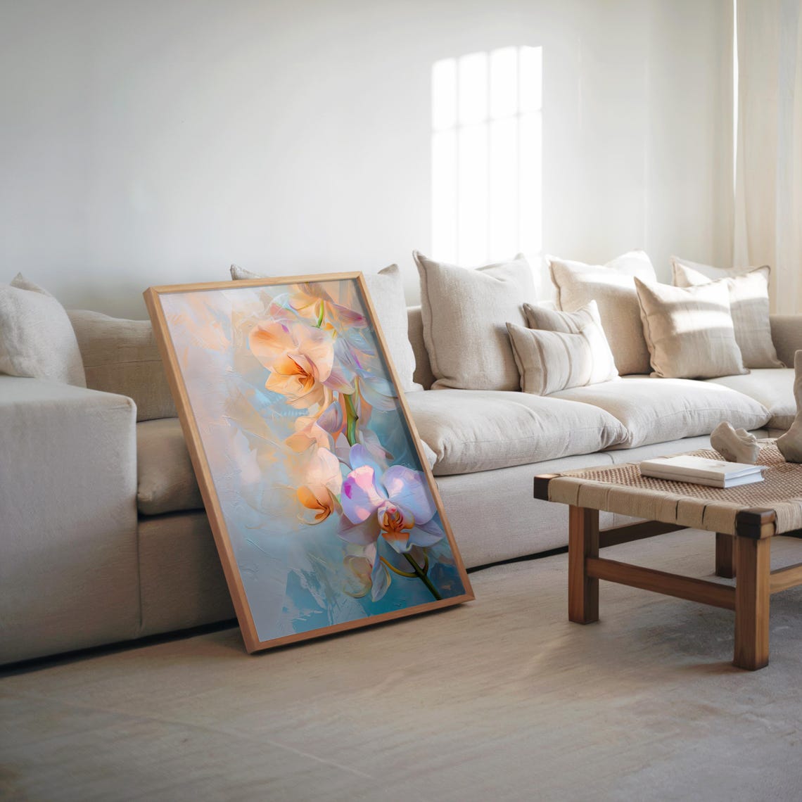 Pastel Orchid Blossoms Impressionist Dreamy Floral Art Poster