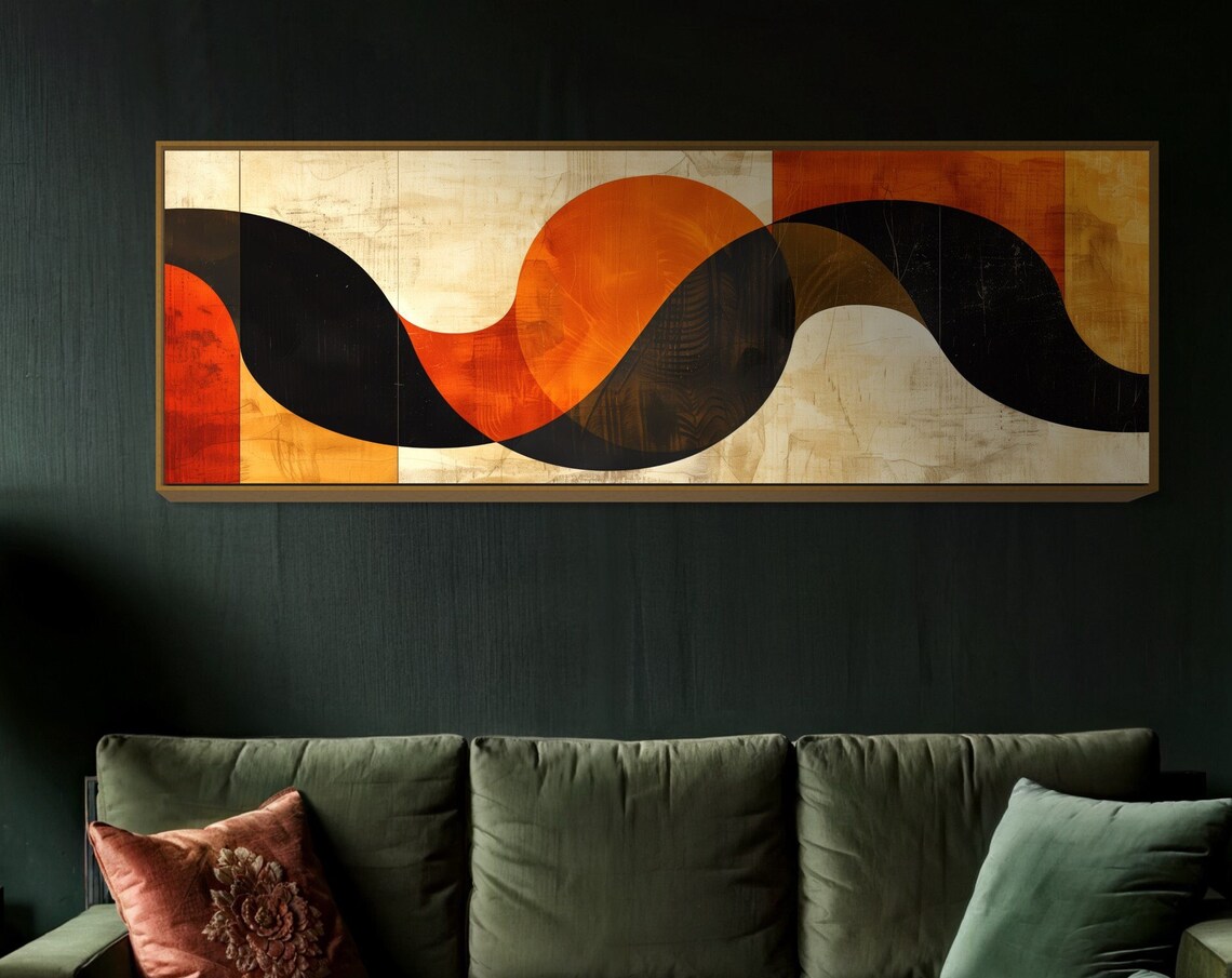 Panoramic Harmony Minimalist Earth Tone Art Print