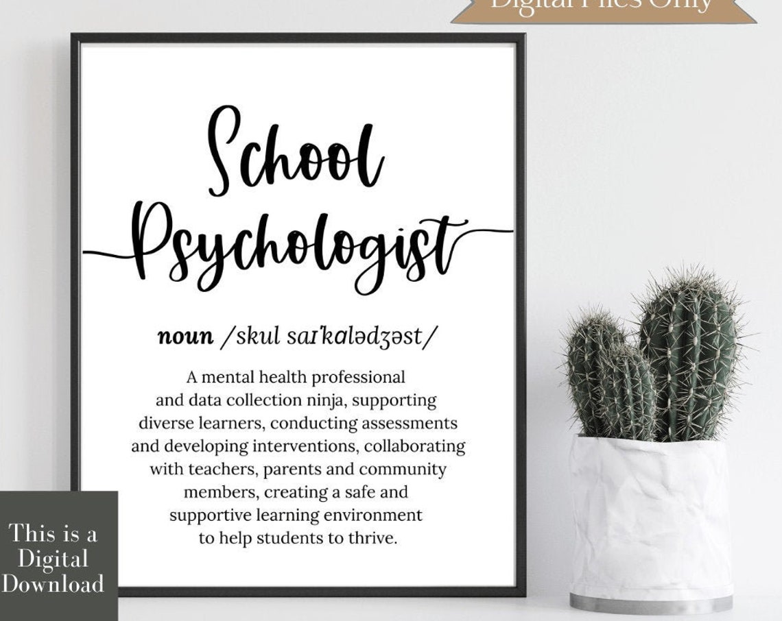 School Psychologist Ninja Dictionary Definition Appreciation Poster