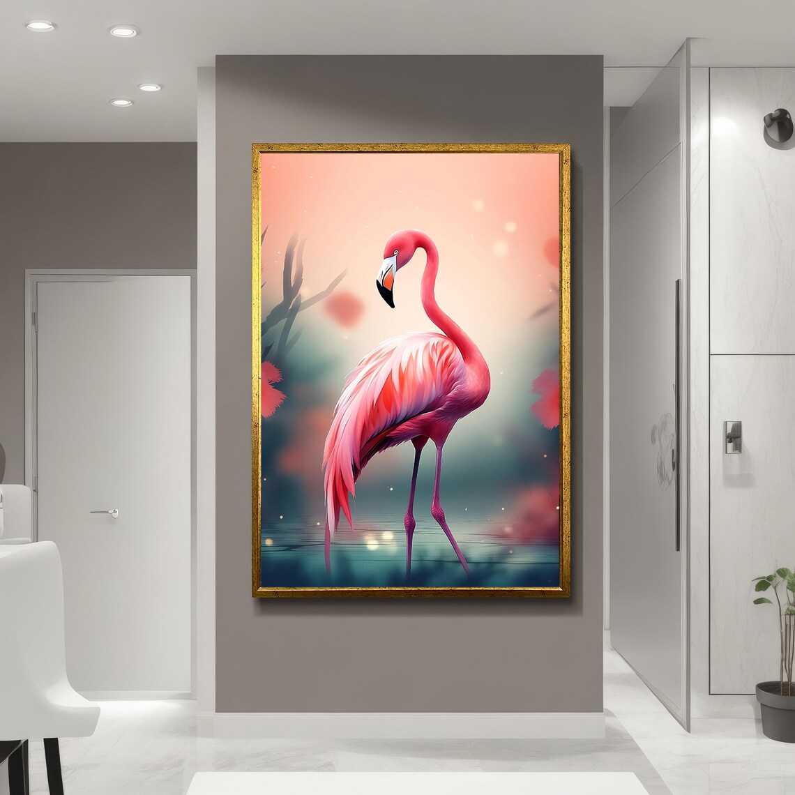 Pink Flamingo Painting, Bird and Nature Enthusiast Gift - Image 5