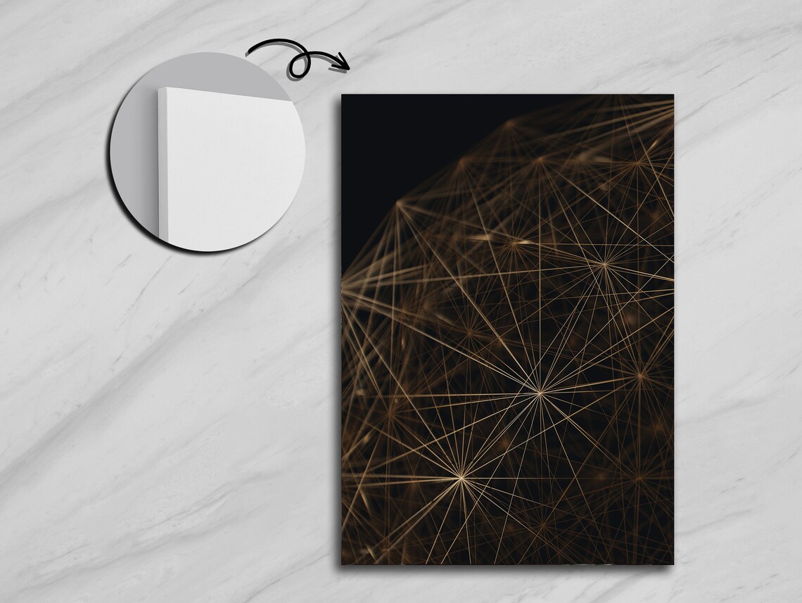 Yellow Triangle Line Pattern Geometric Art