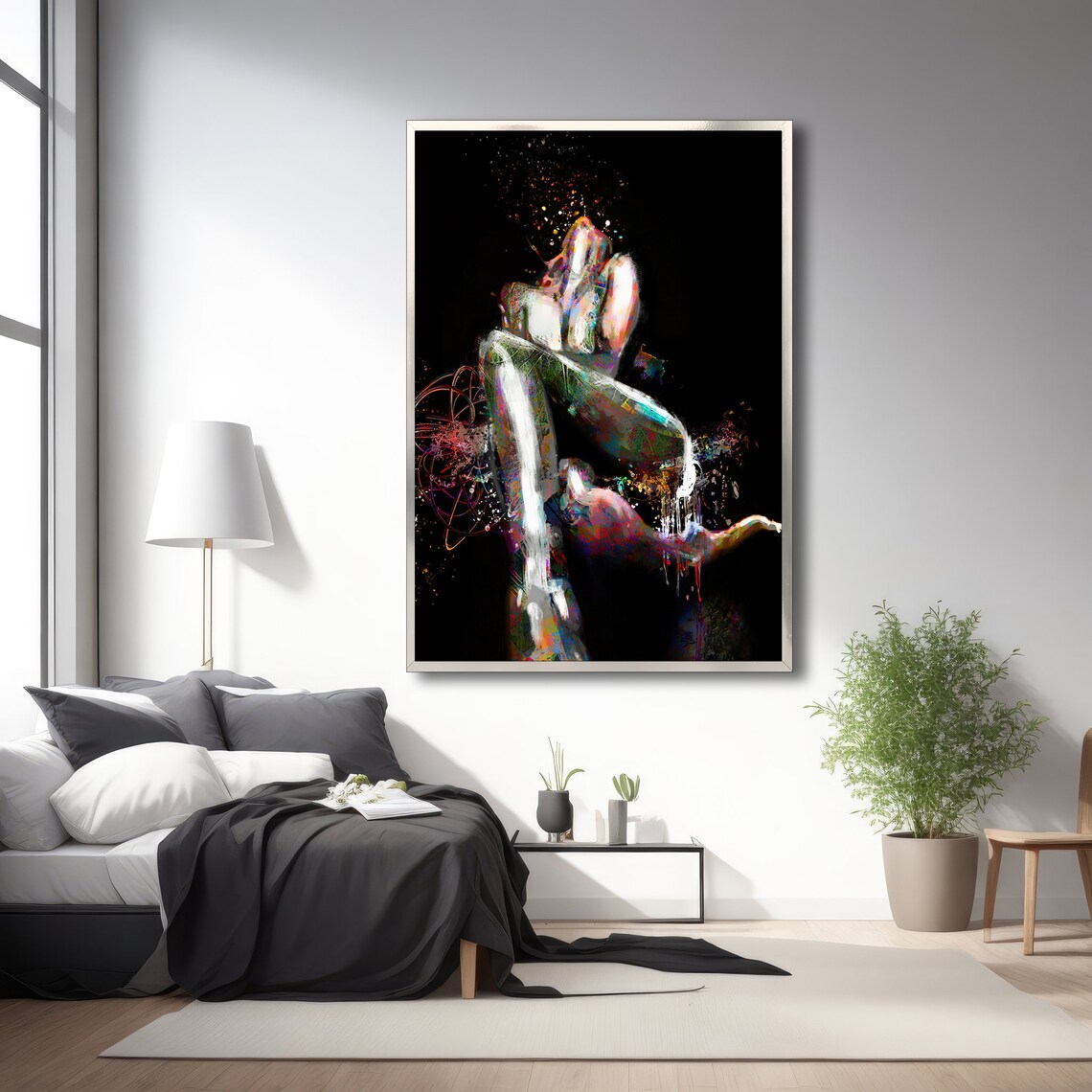 Abstract Passionate Lovers, Erotic Modern Art - Image 3