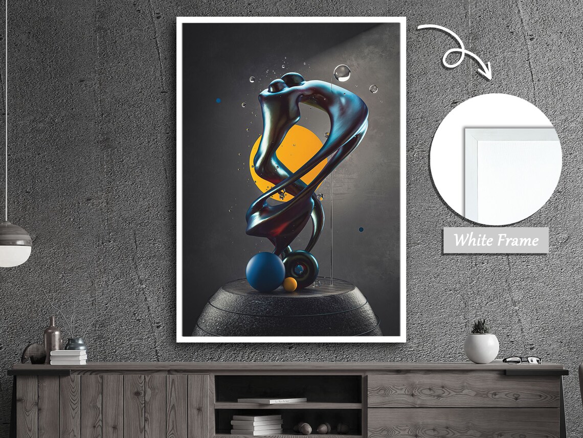 Spiral Liquid Paint Flow Abstract, Contemporary Piece - Image 3