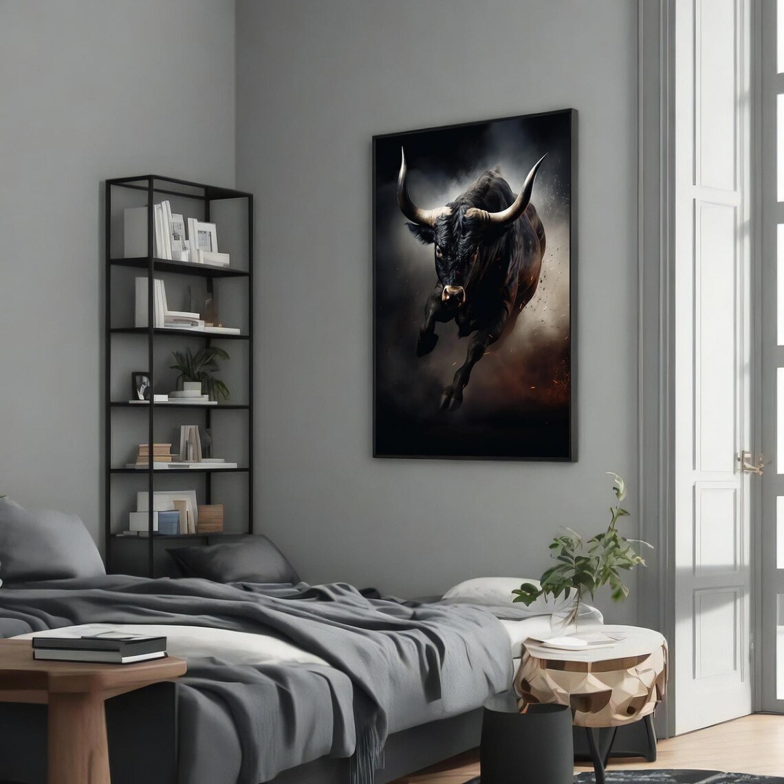 Black Cow Landscape Poster, Nordic Rustic Decor - Image 5