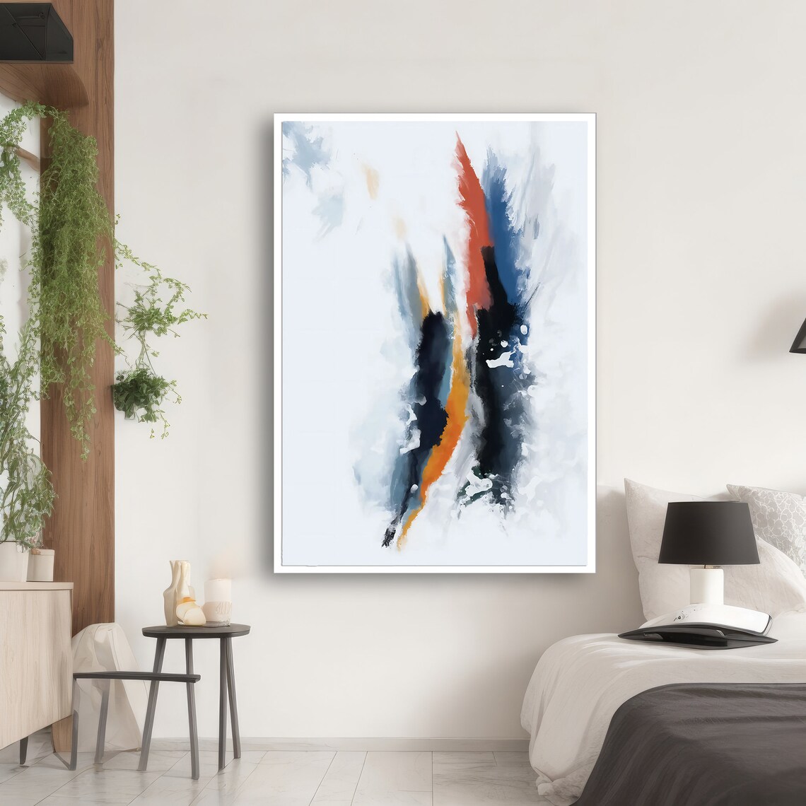 Modern Abstract Painting, Vibrant Brush Strokes - Image 2