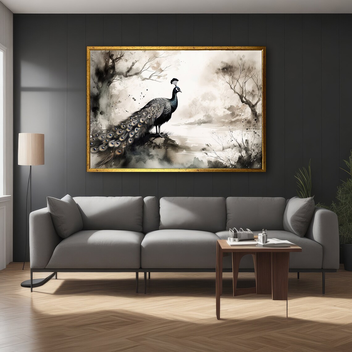 Elegant Peacock Painting, Modern Animal Art - Image 5