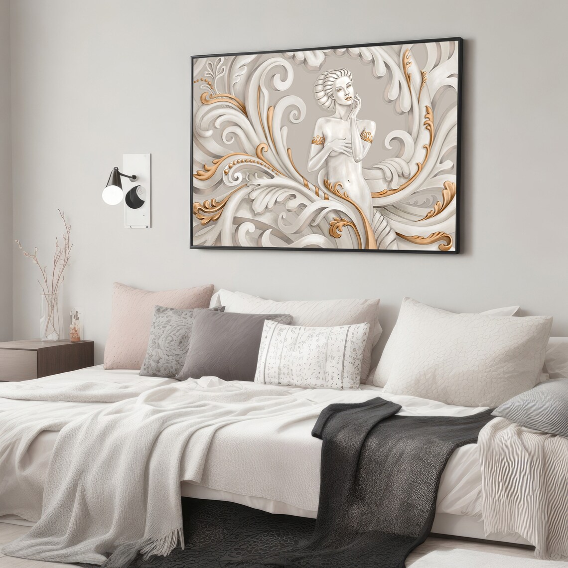Graceful Goddess, Ornate Design Wall Art Print