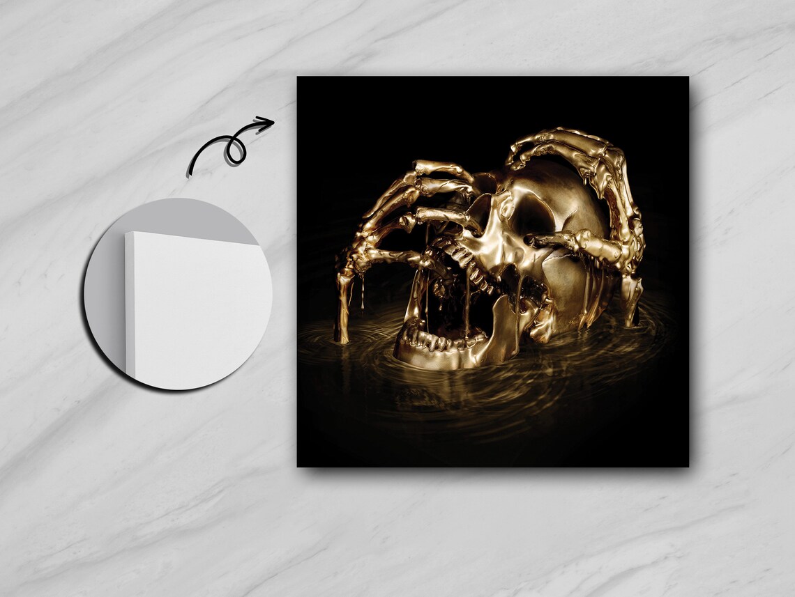 Golden Skeleton Gazing At The Sky, Contemplative Art - Image 5