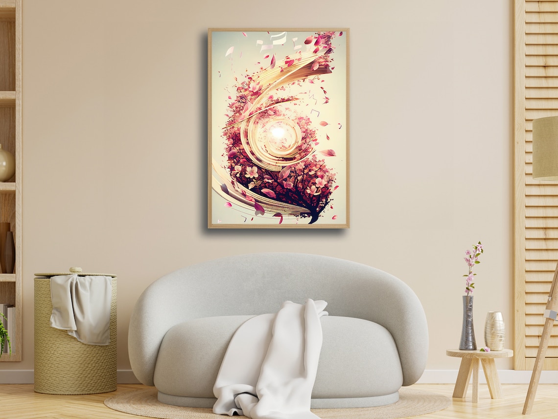 Melodic Resonance Musical Illustration, Living Room Decor - Image 3