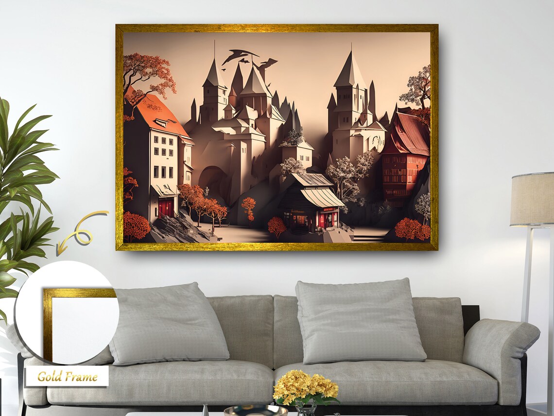 Settlement Atop The Mountain, Majestic Heights Art Print - Image 5