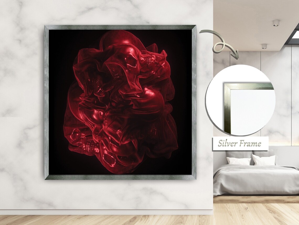 Red Paint Dissolving In Water, Abstract Expressionism - Image 2