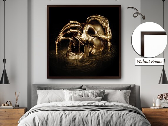 Golden Skeleton Gazing At The Sky, Contemplative Art